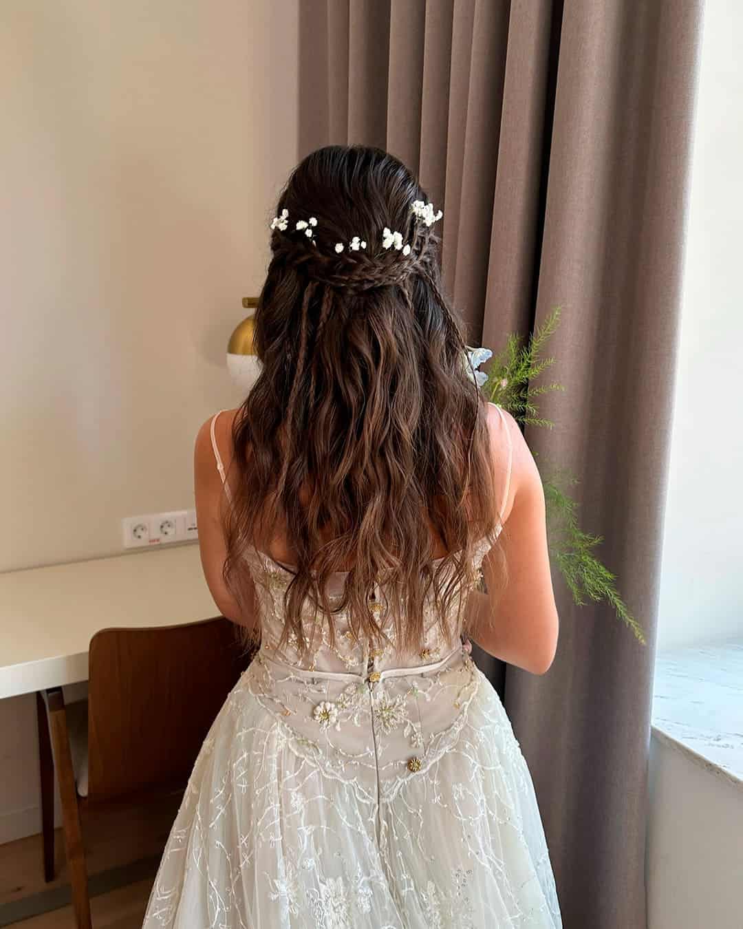 Wedding Styles With Flowers In Hair Down