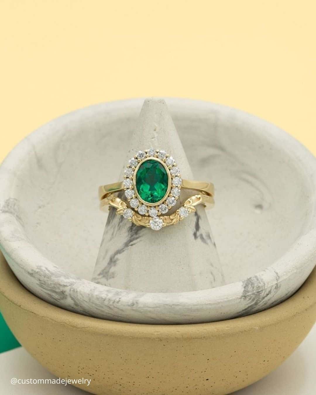 Colored Oval Cut Engagement Rings
