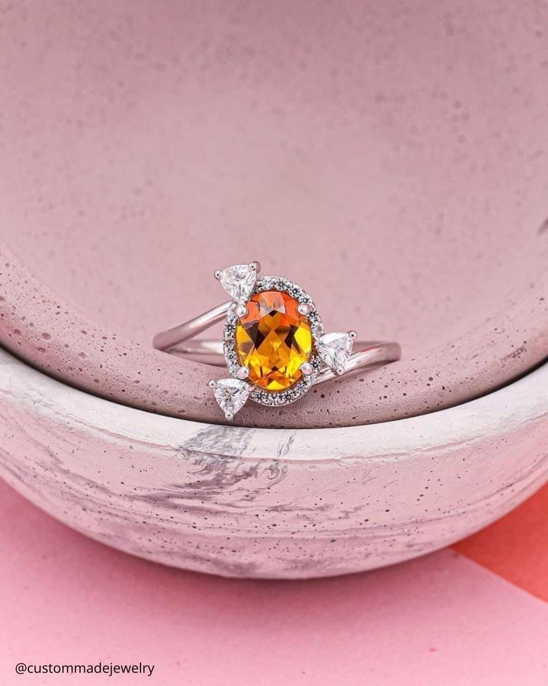 Rose Gold Oval Cut Rings