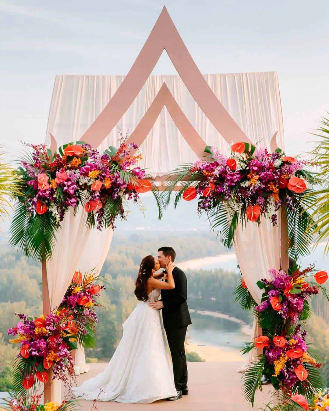 wedding ceremony decorations flowers gazebo theweddingblissthailand