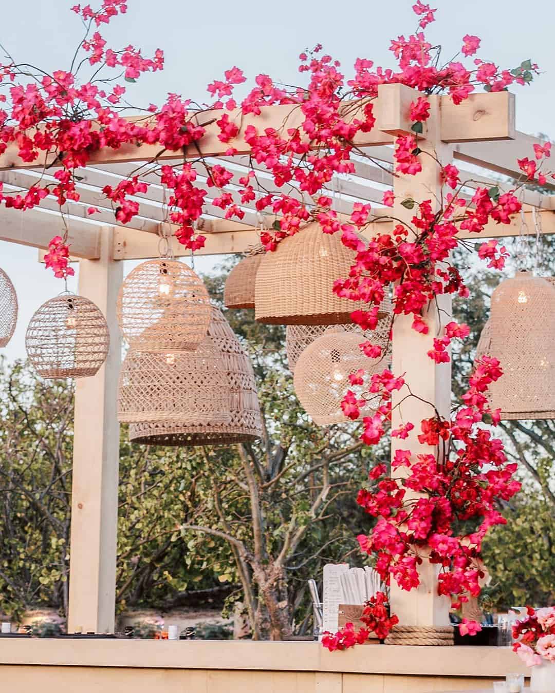 wedding ceremony decorations spring red flower decor pinacate0202