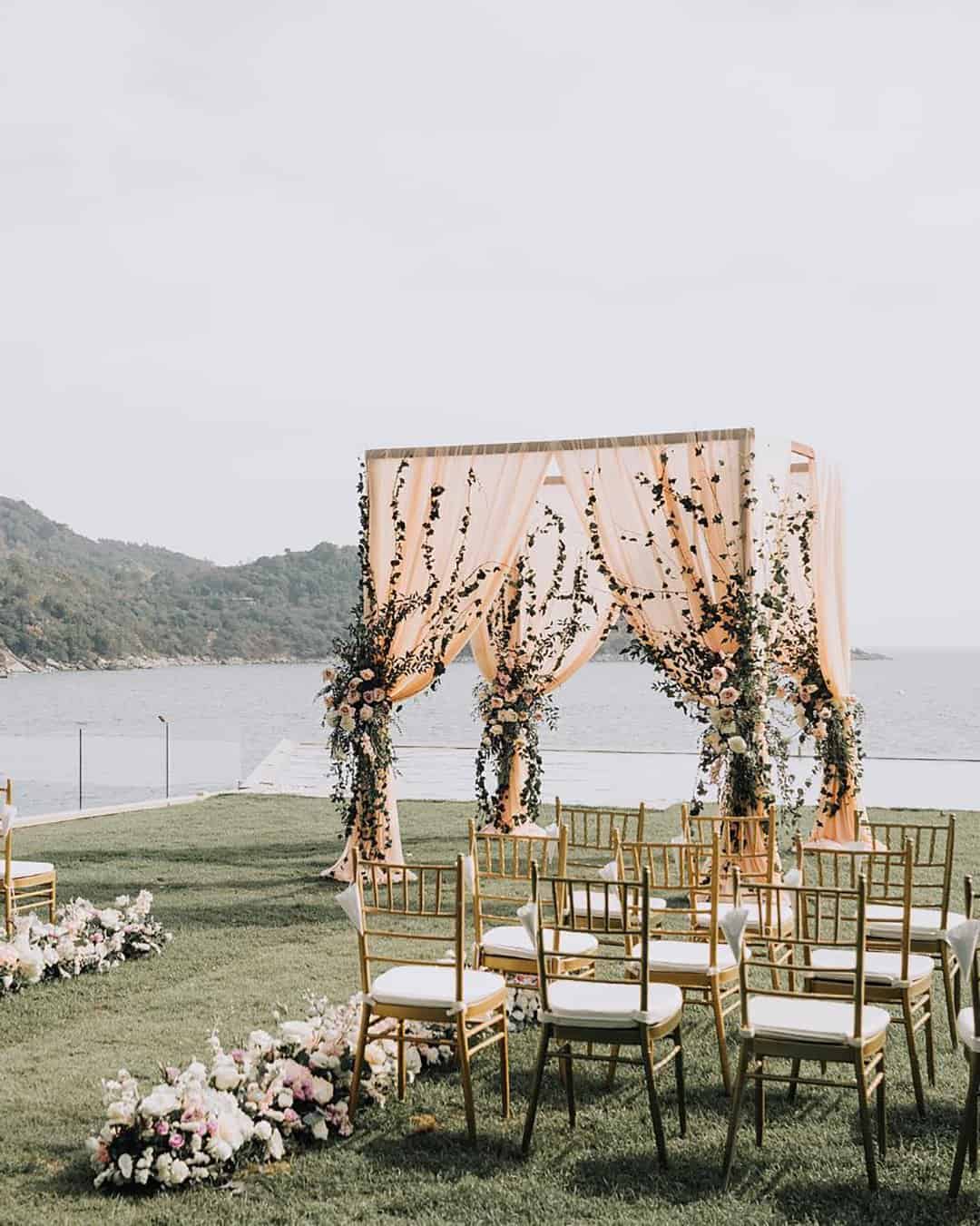 wedding ceremony decorations beach blus arch theweddingblissthailand