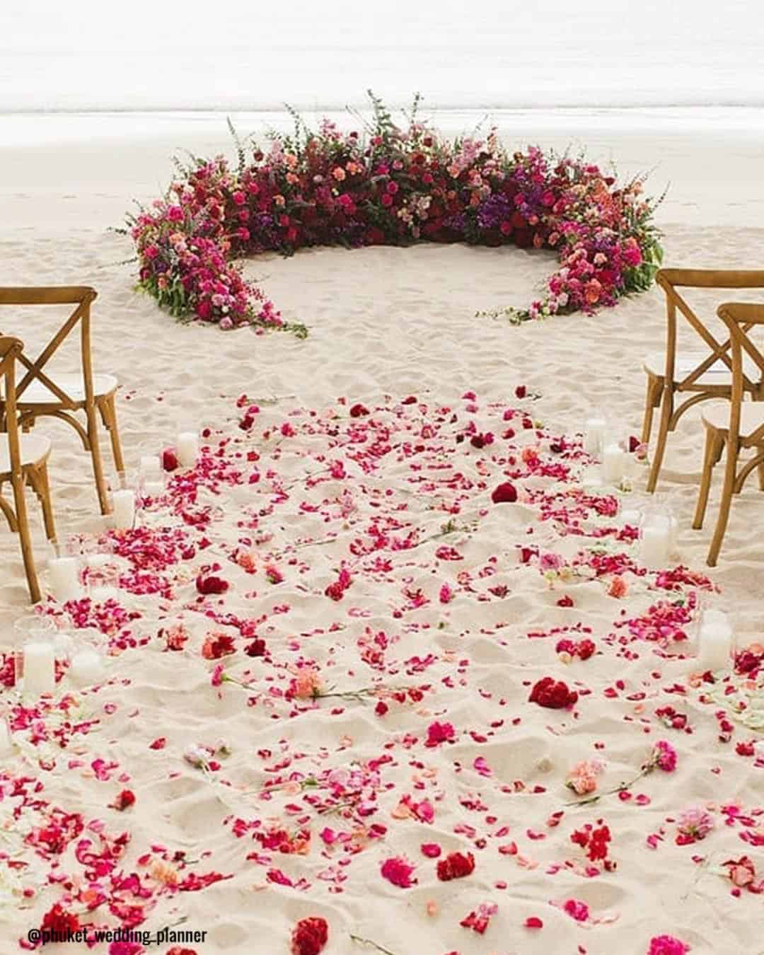 Aisle Decor with Flower Petals