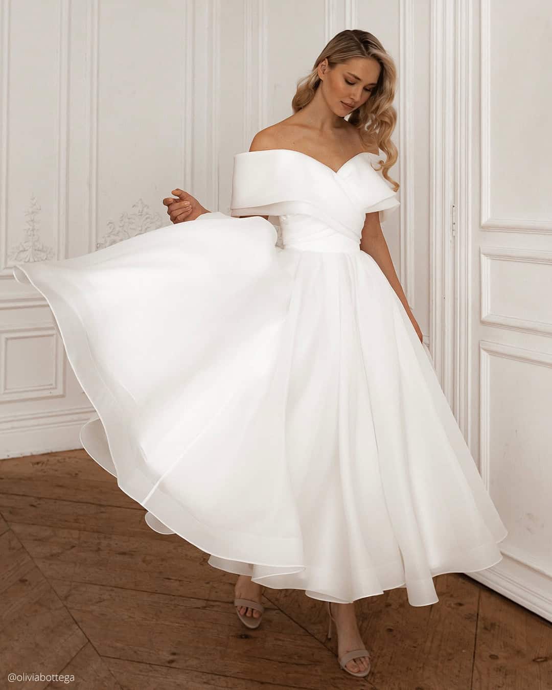 Simple Tea Length Wedding Gowns