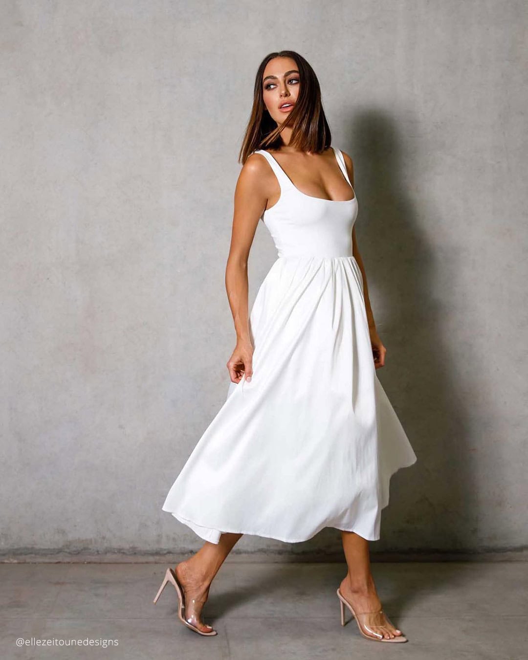 White Tea Length Wedding Dresses