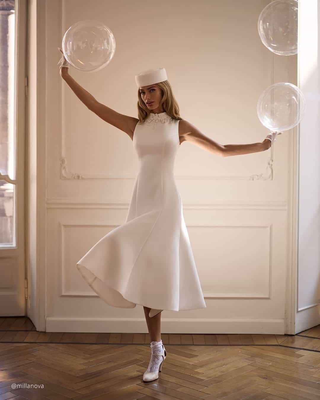 Vintage Style Tea Length Wedding Dresses
