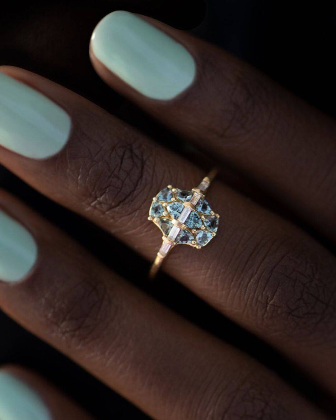 Emerald And Green Sapphires Engagement Rings