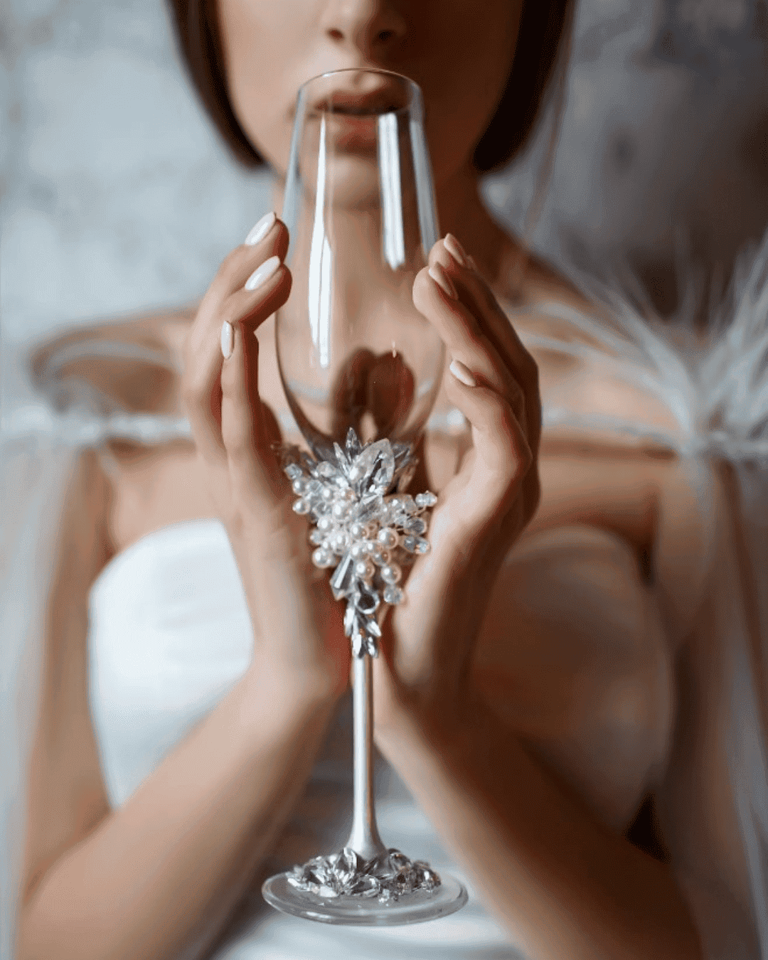 Wedding Glasses With Pearls
