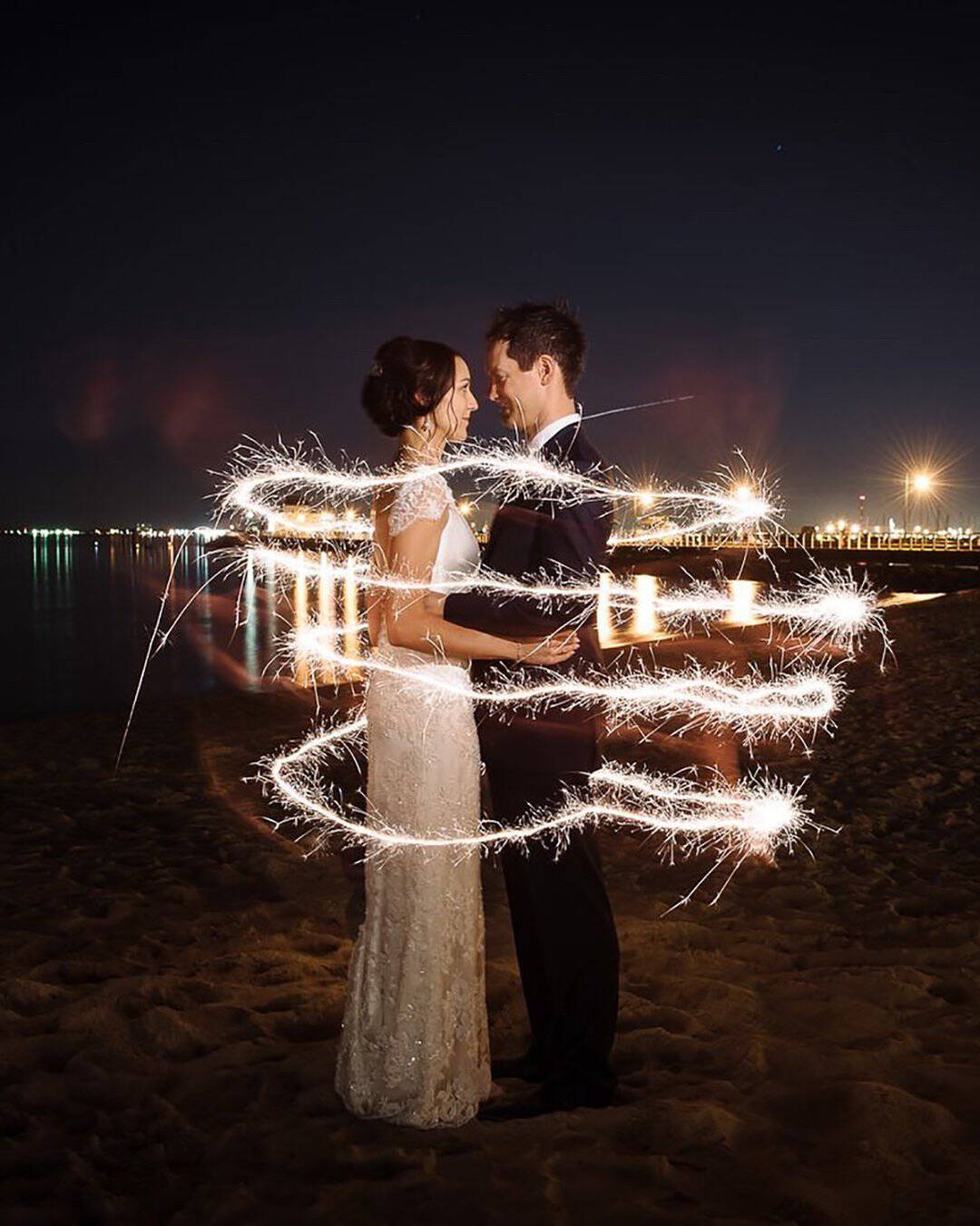 Writing in the Air for your Wedding Sparkler Photos
