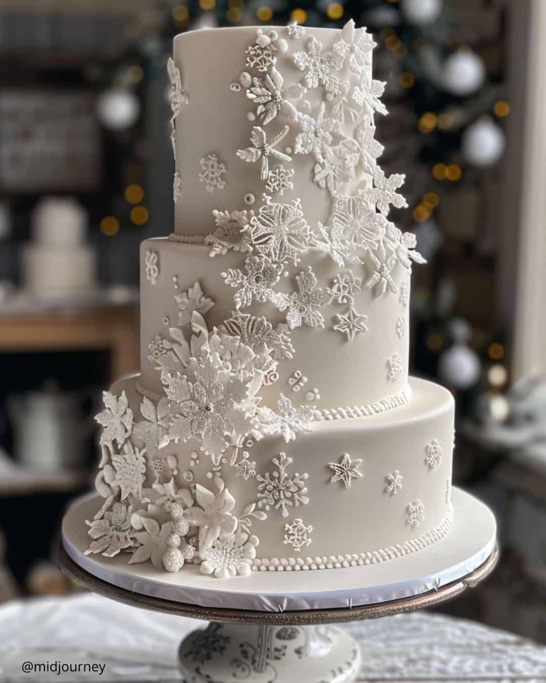 Snowflake Wedding Cakes