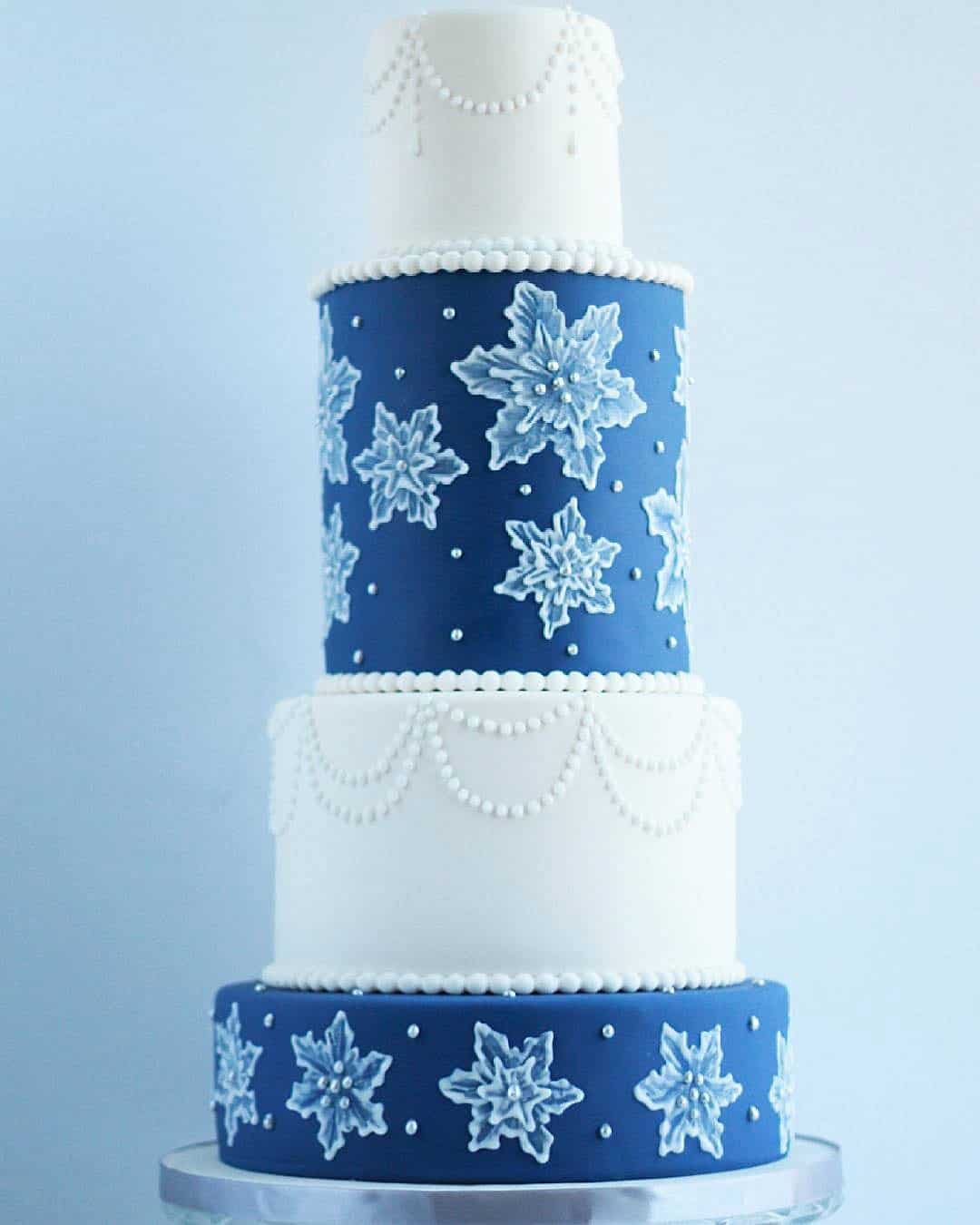 Snowflake Wedding Cakes