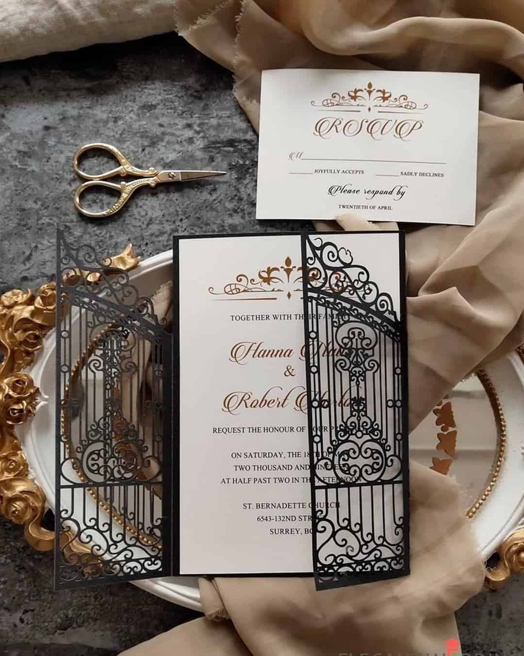 Black and Gold Wedding Decor