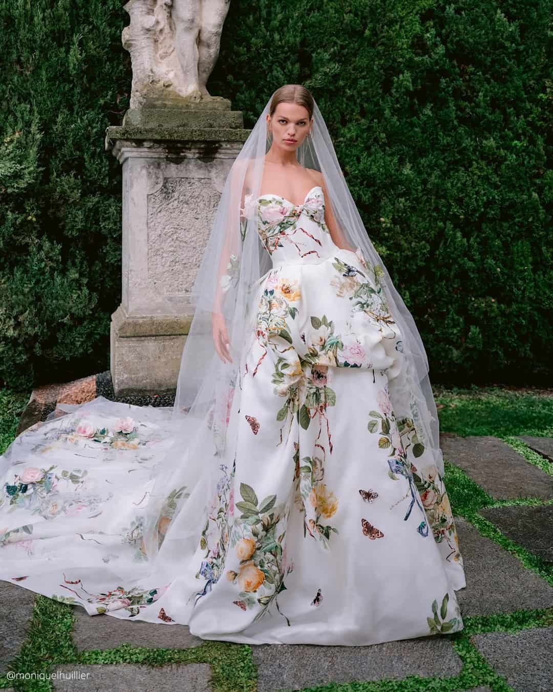 Colorful Floral Long Dresses For Wedding