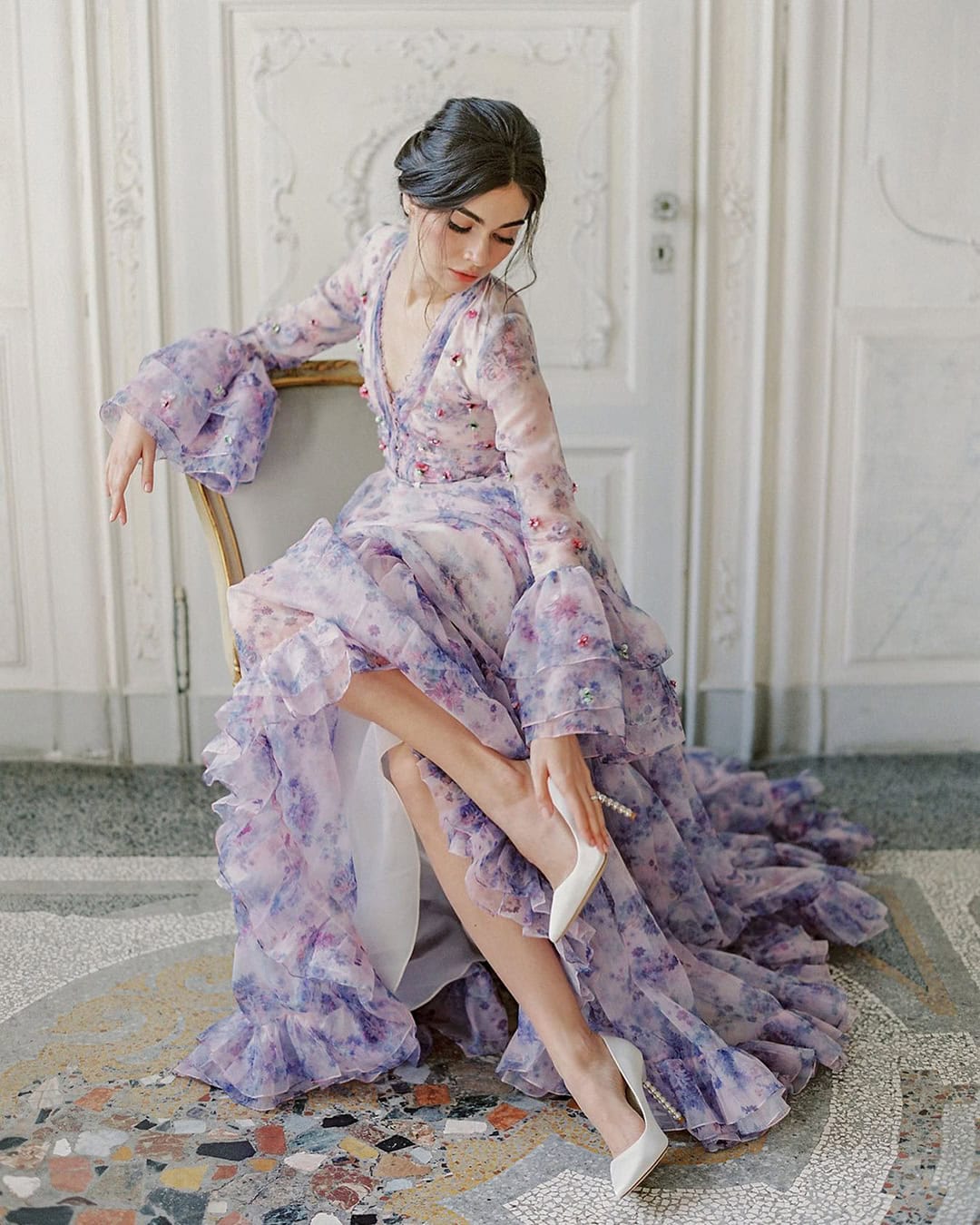 Watercolor Wedding Floral Dresses