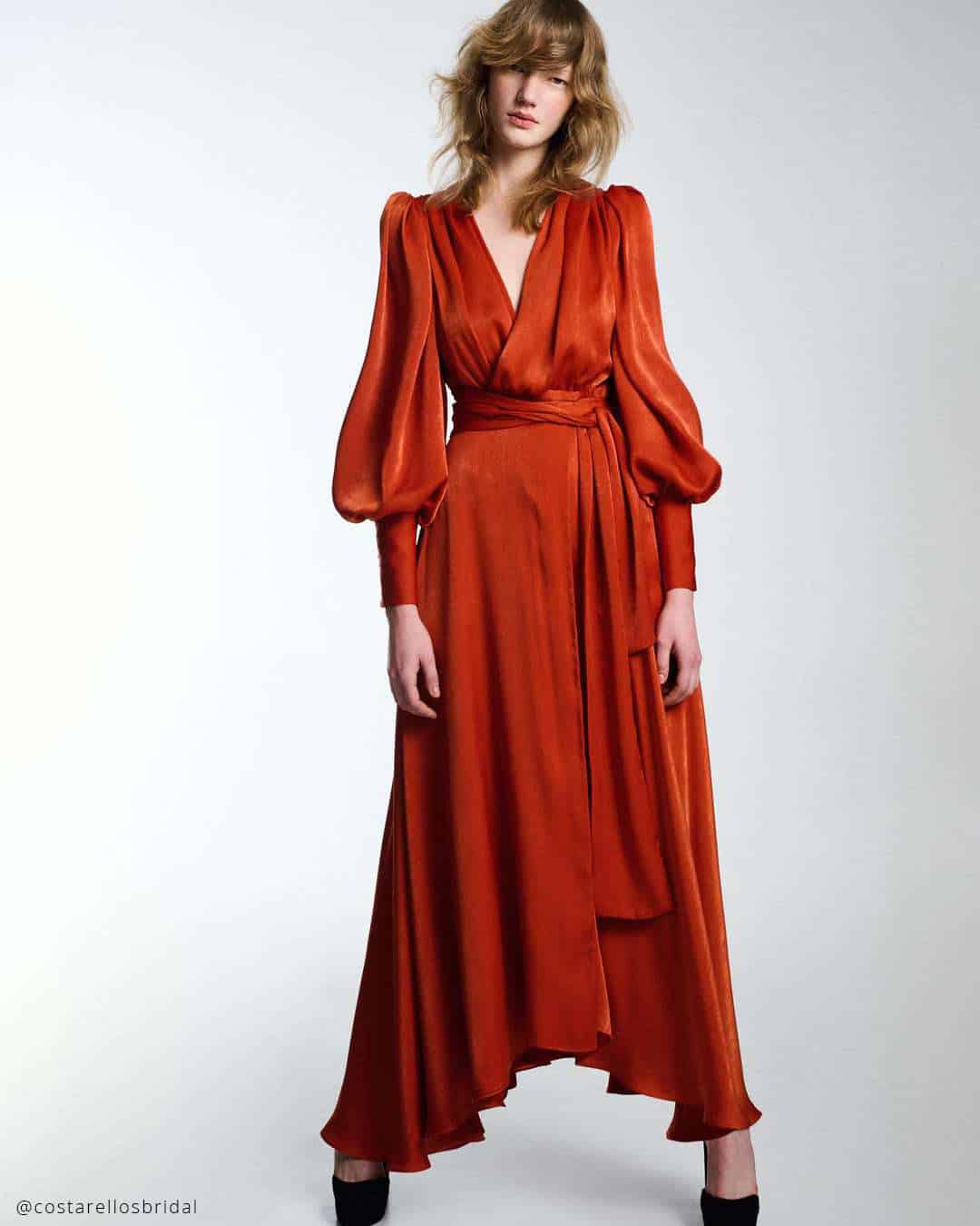 Burnt Orange Bridesmaid Dresses Long Sleeve