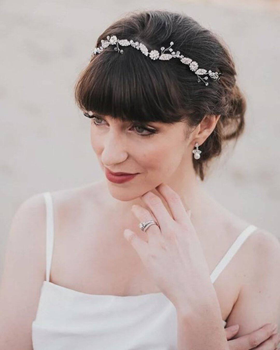 Side-Swept Bangs In Wedding Hairstyles
