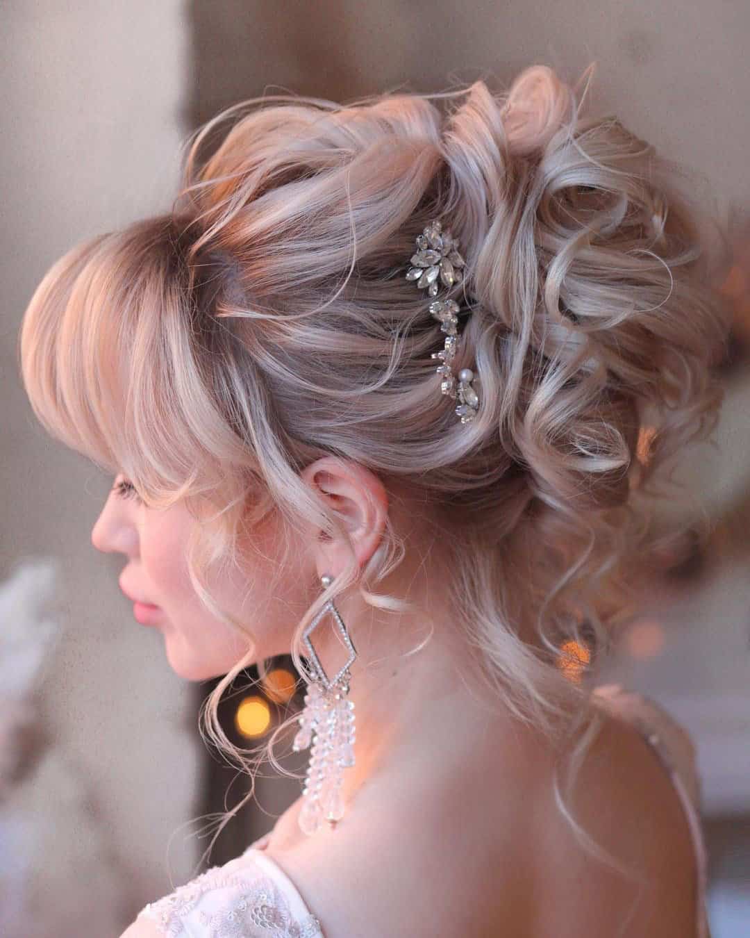Short Wedding Hair With Bangs