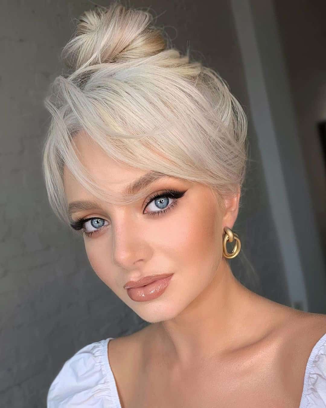 Wedding Hair With Blunt Bangs