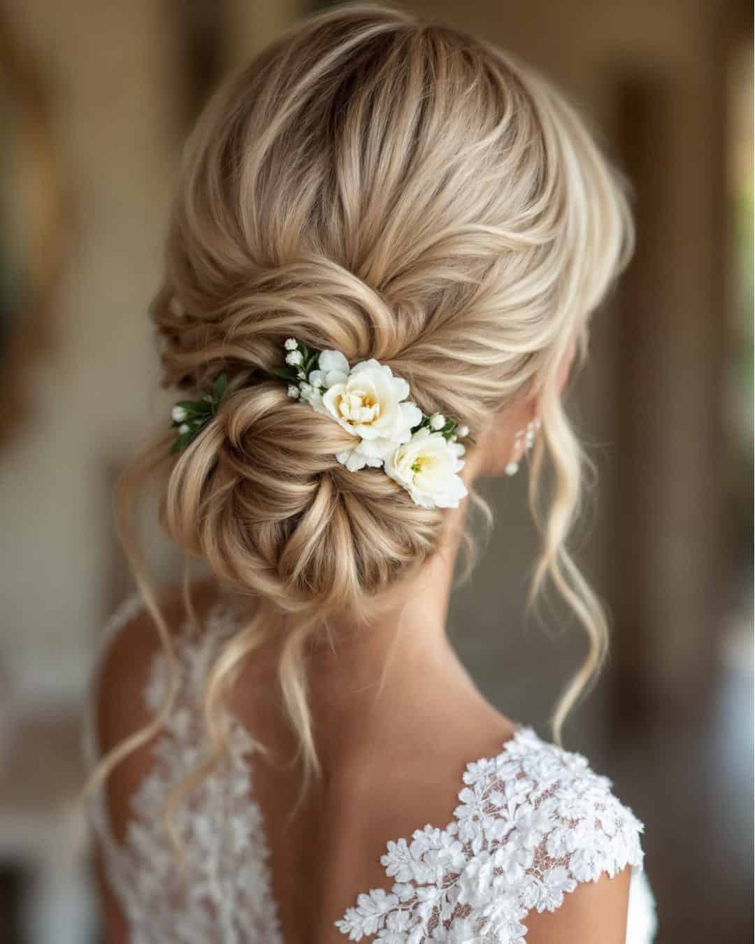 Simple & Romantic Long Hair Wedding Hairstyles