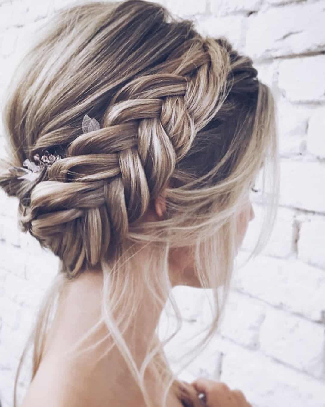 Bridal Updos With Braided Crown