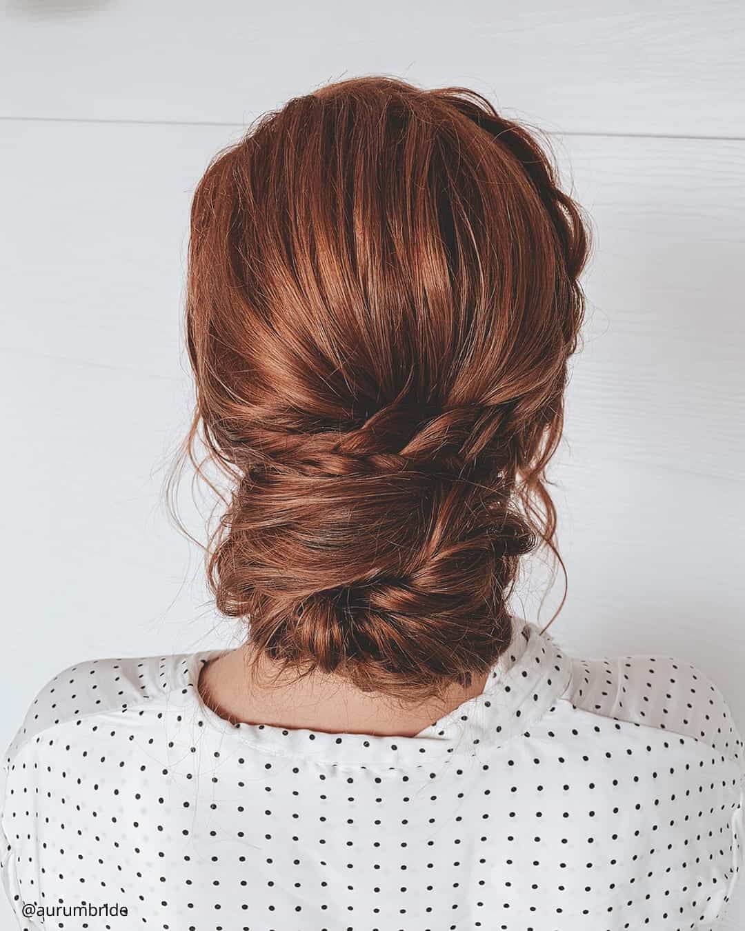 Minimal Luxe: Sleek Braided Updo With Ribbon Bow