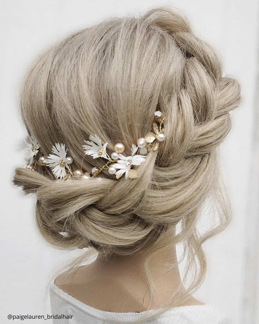 Minimal Luxe: Sleek Braided Updo With Ribbon Bow
