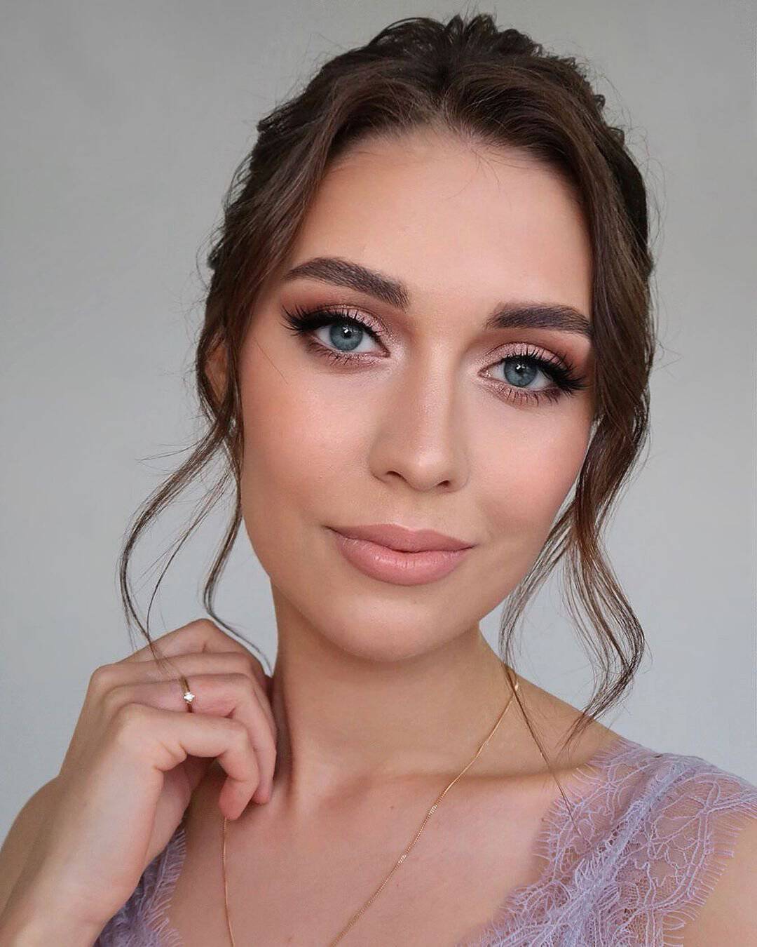 Soft Glam Wedding Makeup For Blue Eyes