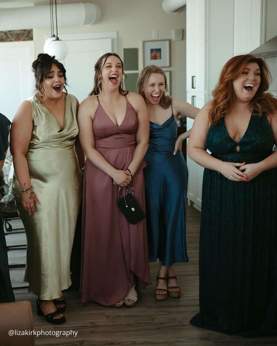 First Look Wedding Photos With Bridesmaids