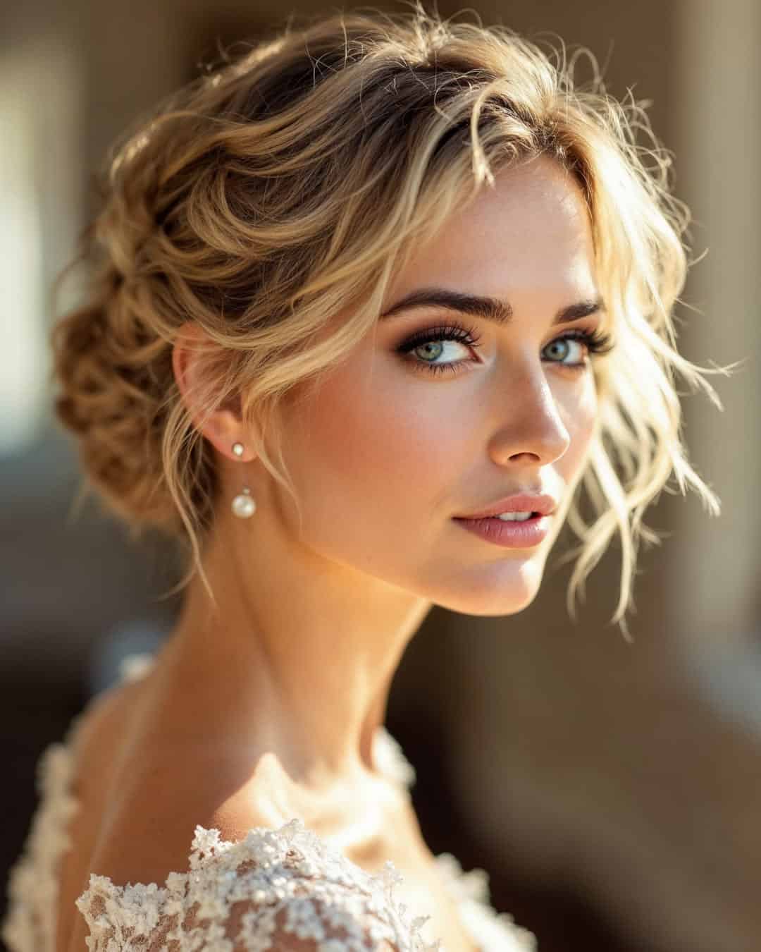 Short Updos For Whimsical Wedding