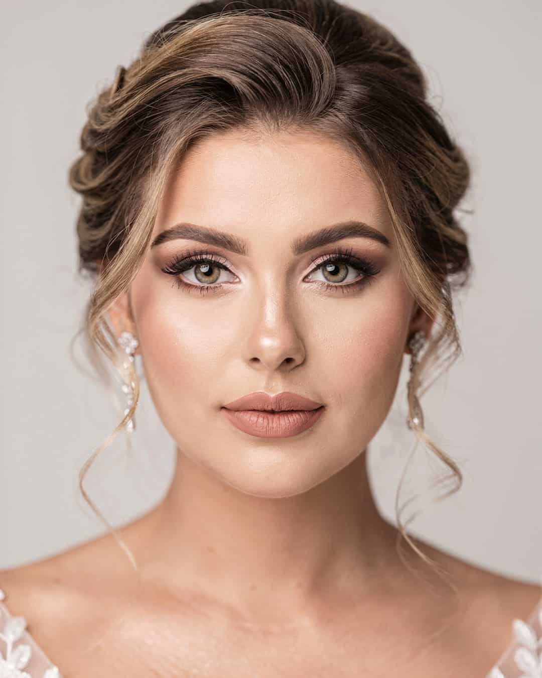 Side Swept Wedding Updo Medium Hair