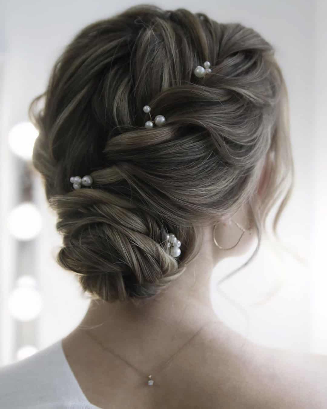 Curly Wedding Updos for Medium Hair