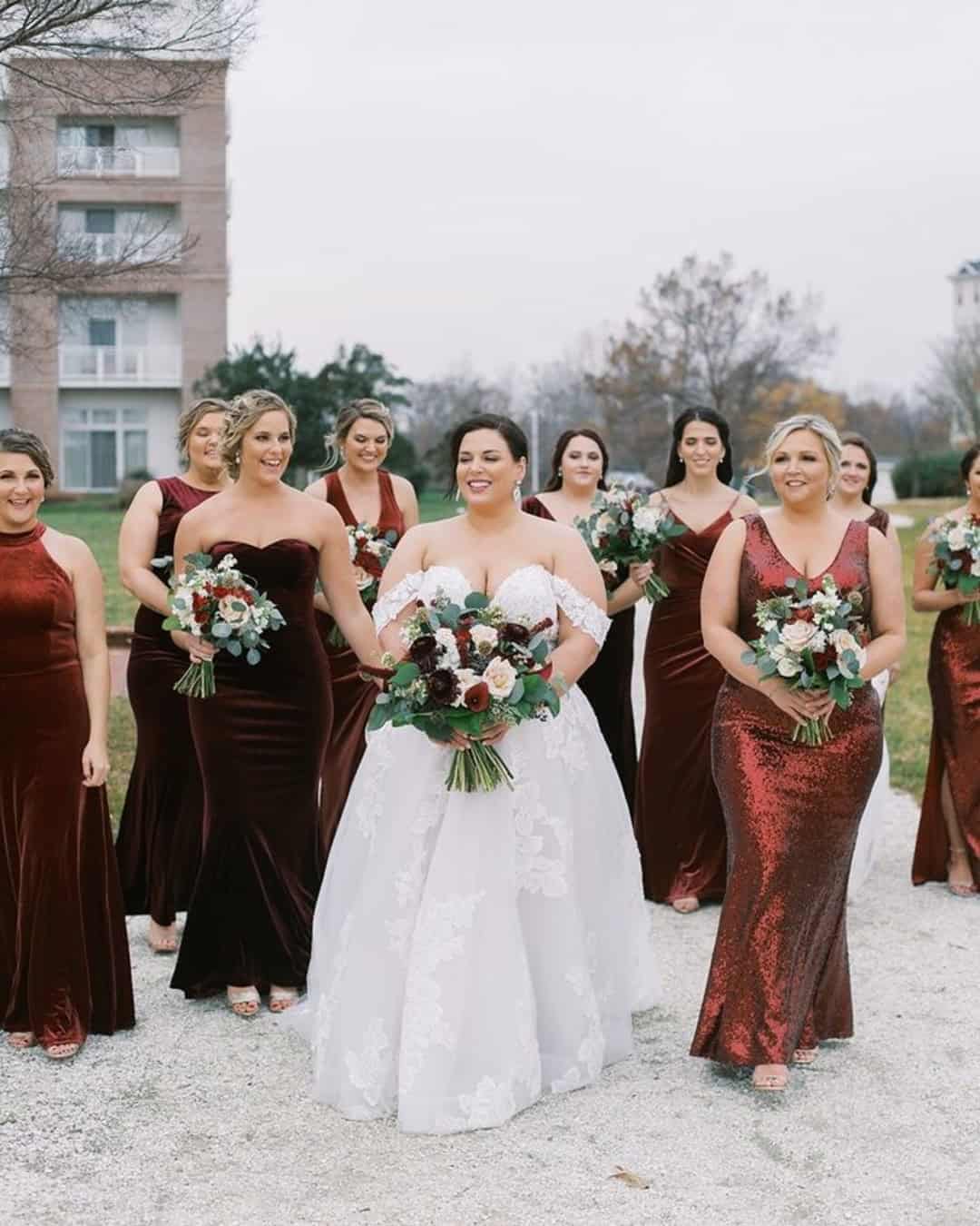Burgundy Bridesmaid Dresses