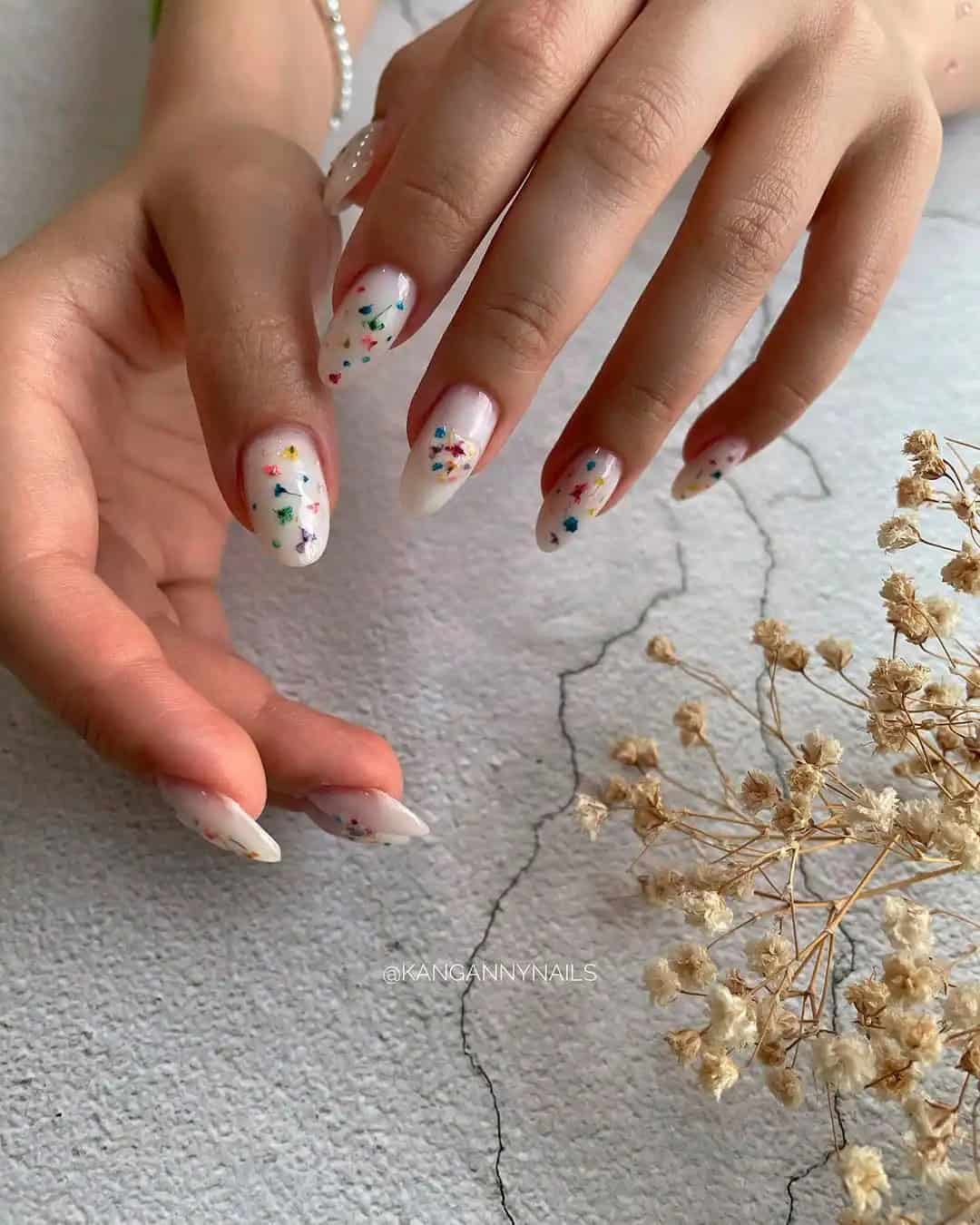 White Geometric Nail Designs