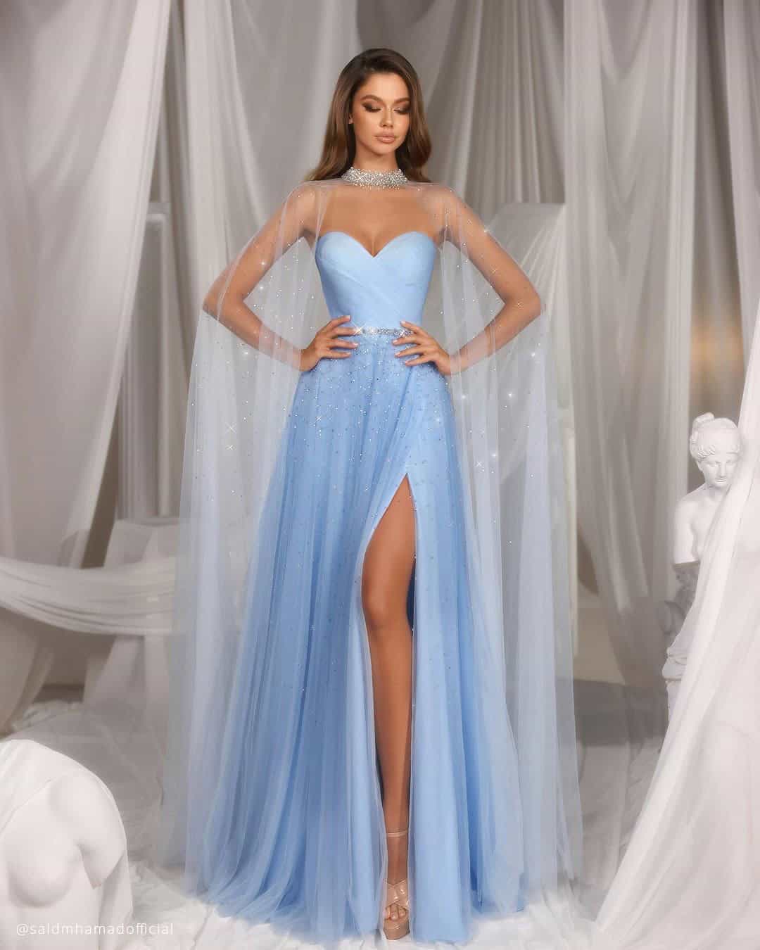 Blue And White Wedding Dresses