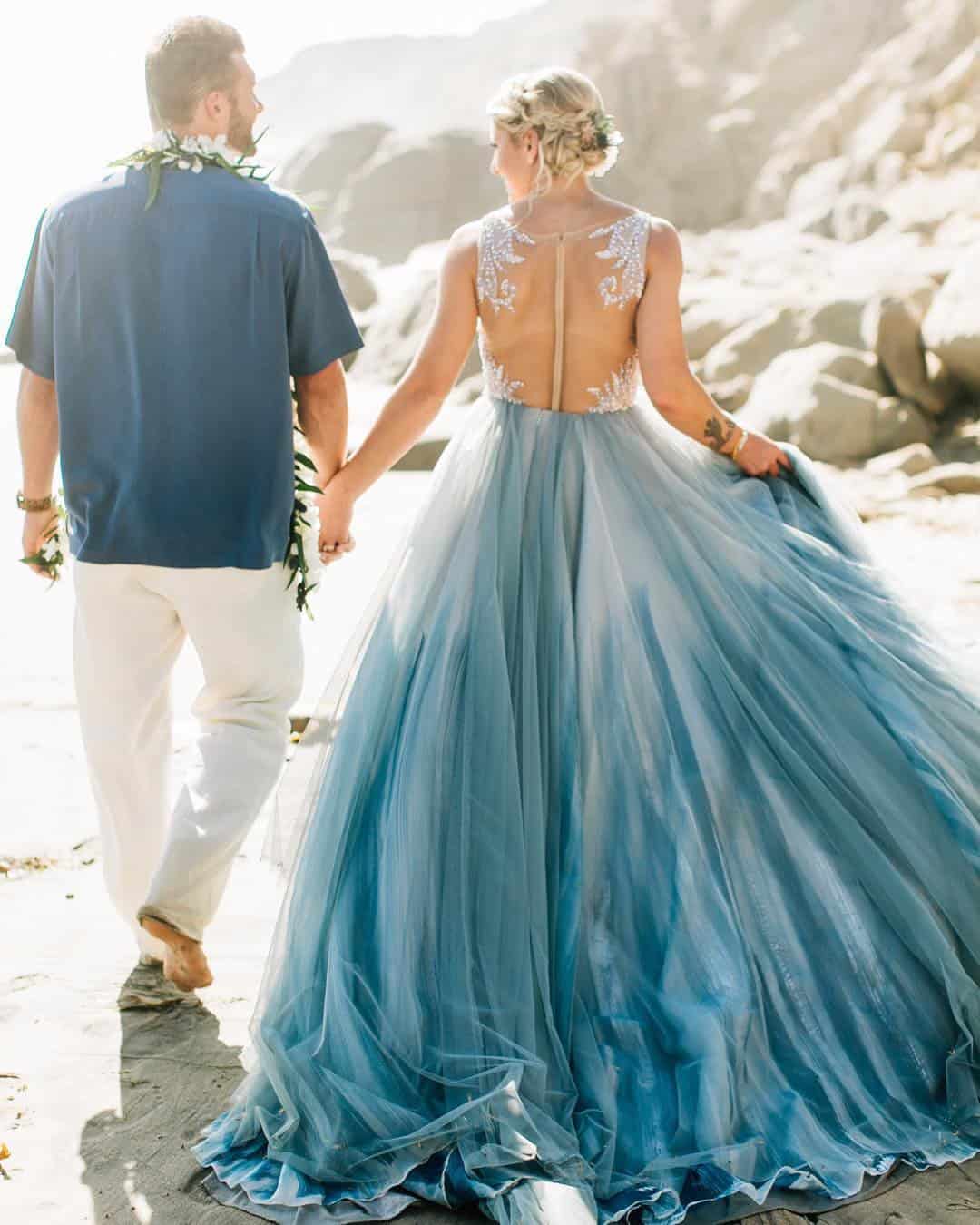 Blue And White Wedding Dresses