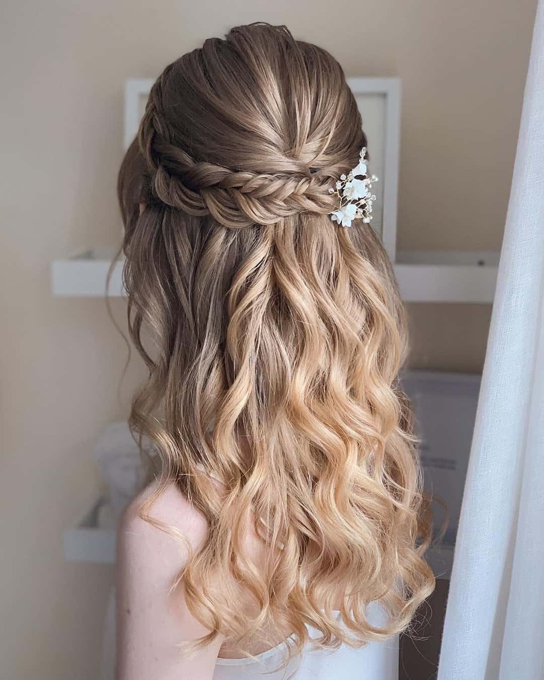 Half Up Braided Wedding Hair