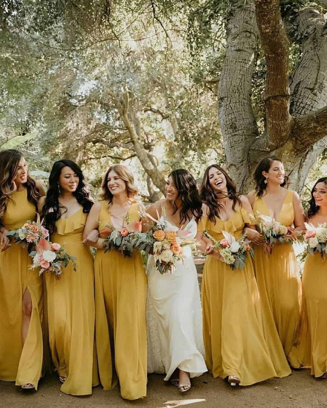 Mustard Yellow Bridesmaid Dresses