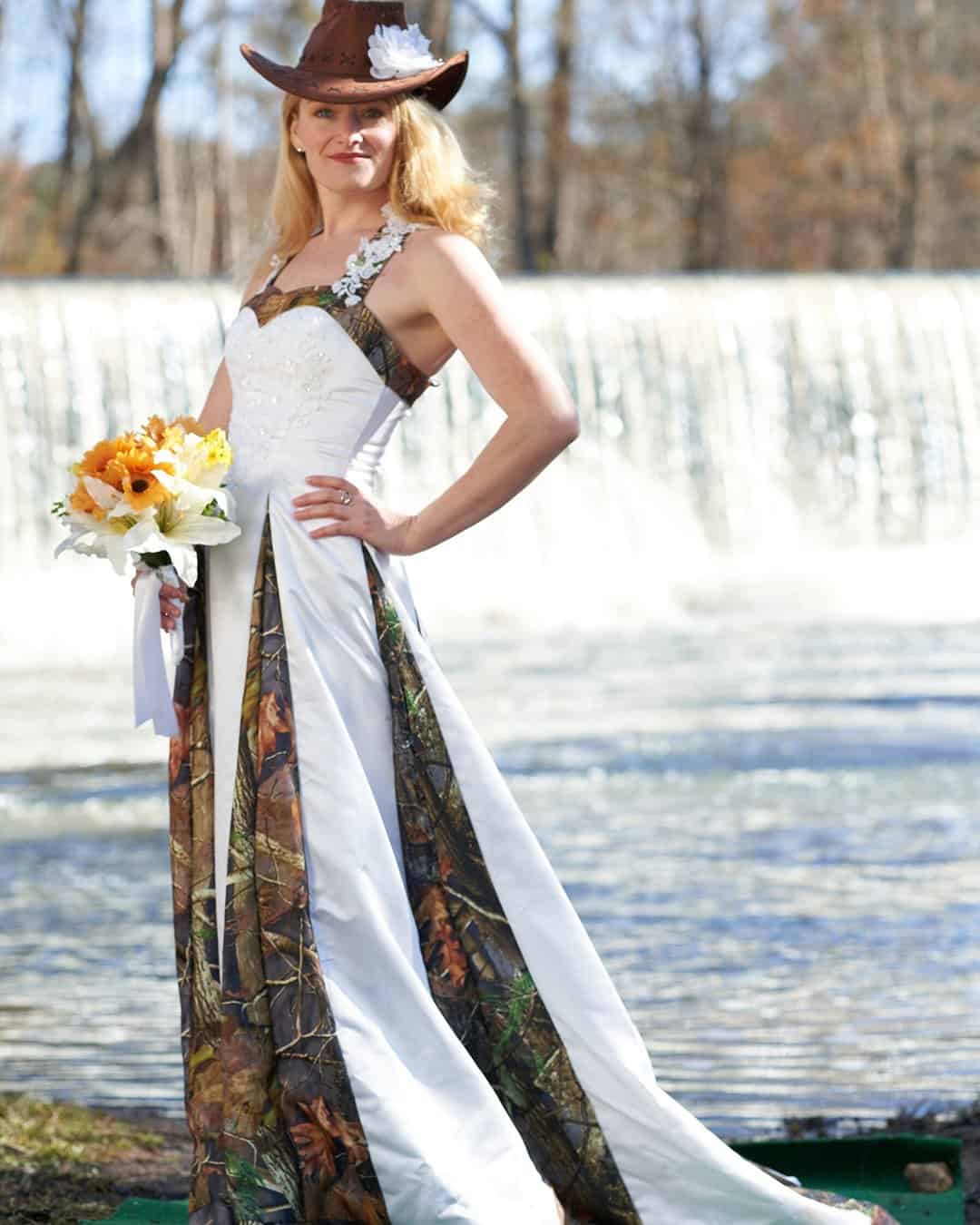 White And Camo Wedding Dresses