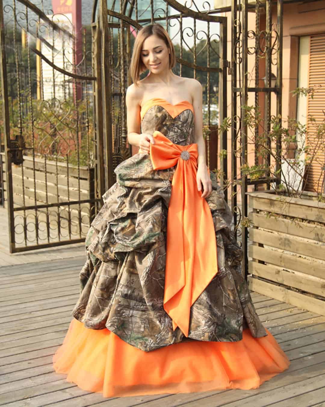 Orange Camo Wedding Dresses
