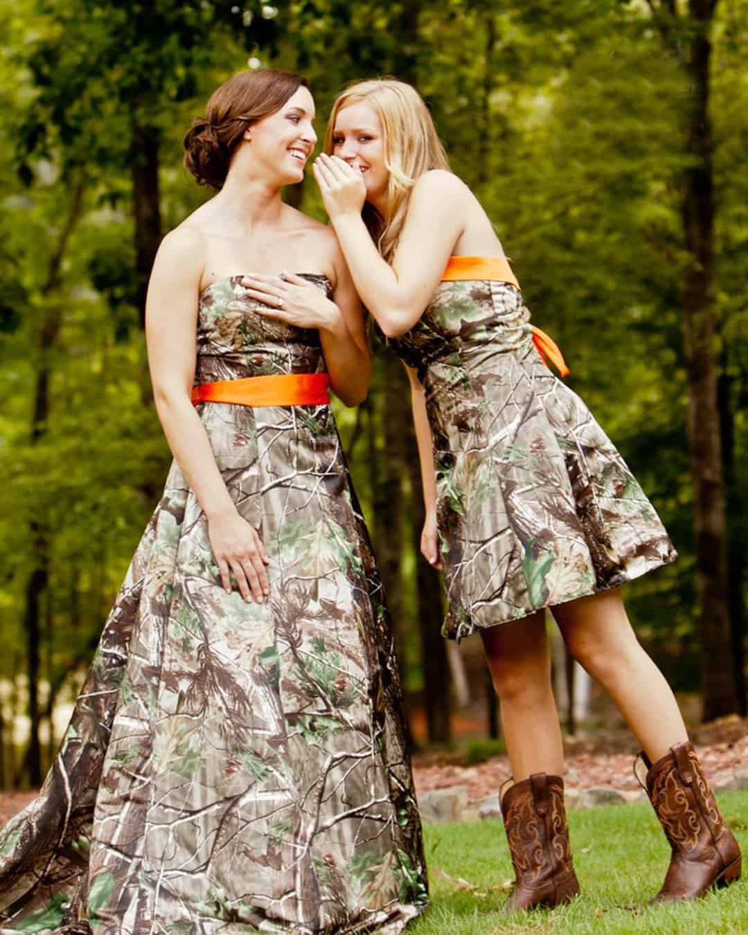 Orange Camo Wedding Dresses