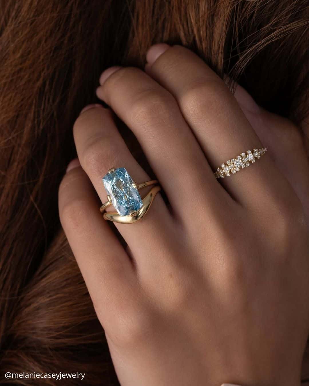 Aquamarine And Tourmaline Engagement Rings