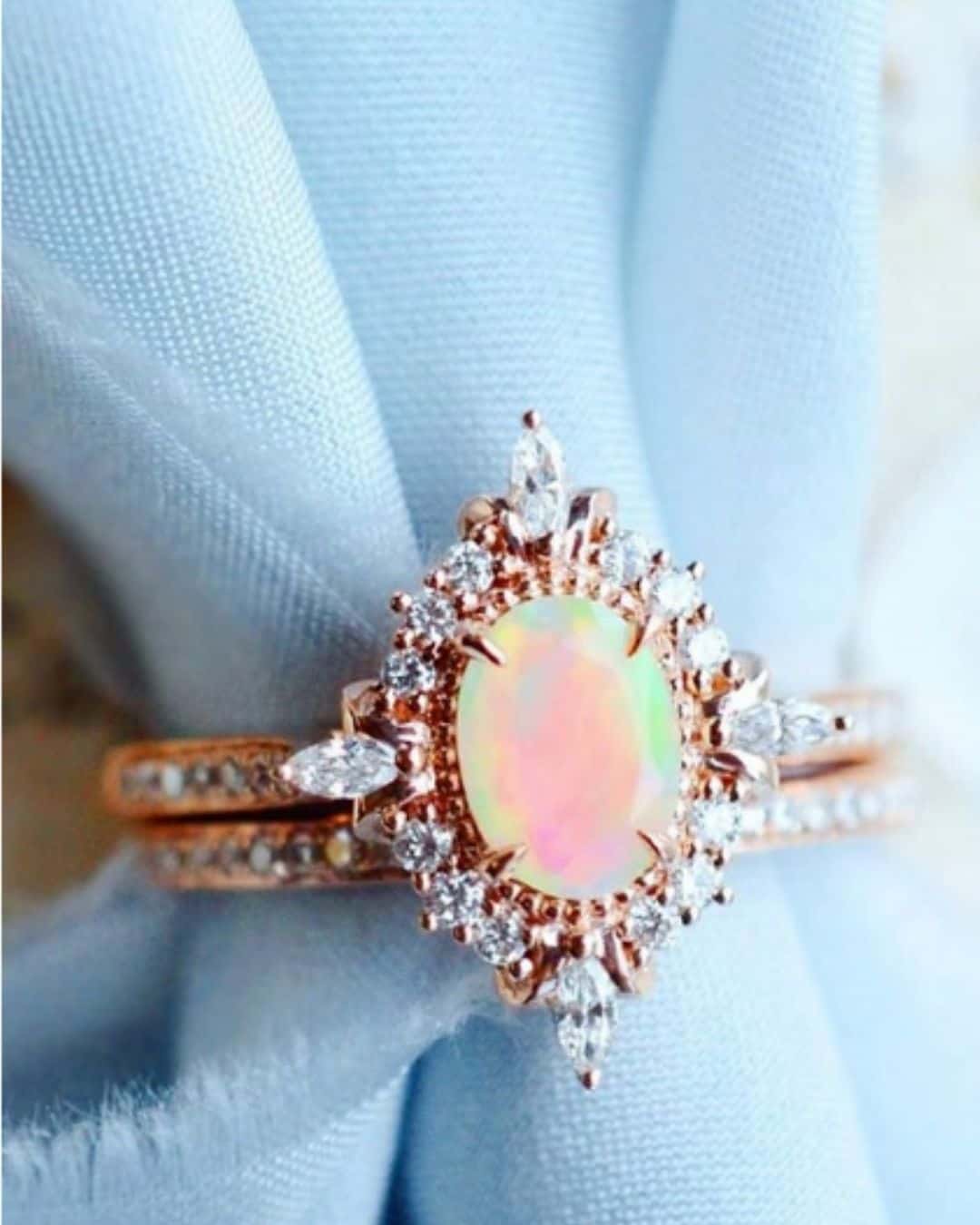 Rose Gold Opal Rings