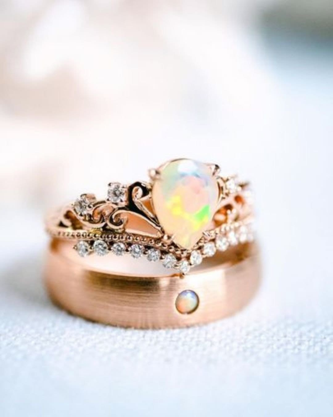Rings With Round Cut Opal