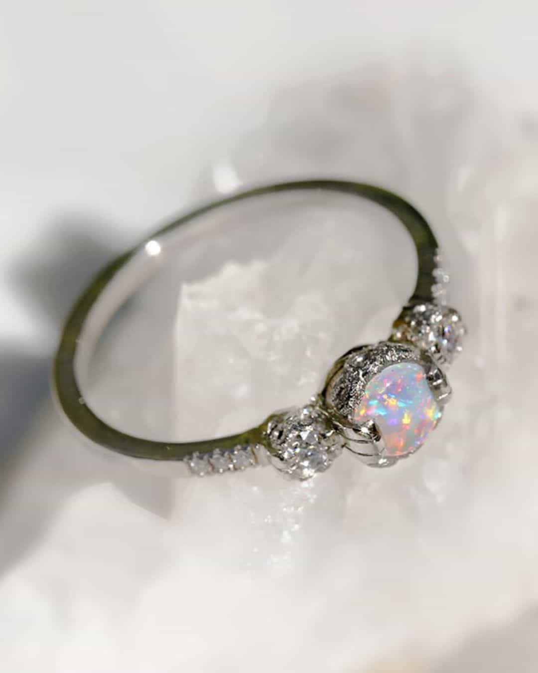 Unique And Modern Engagement Rings With Opal