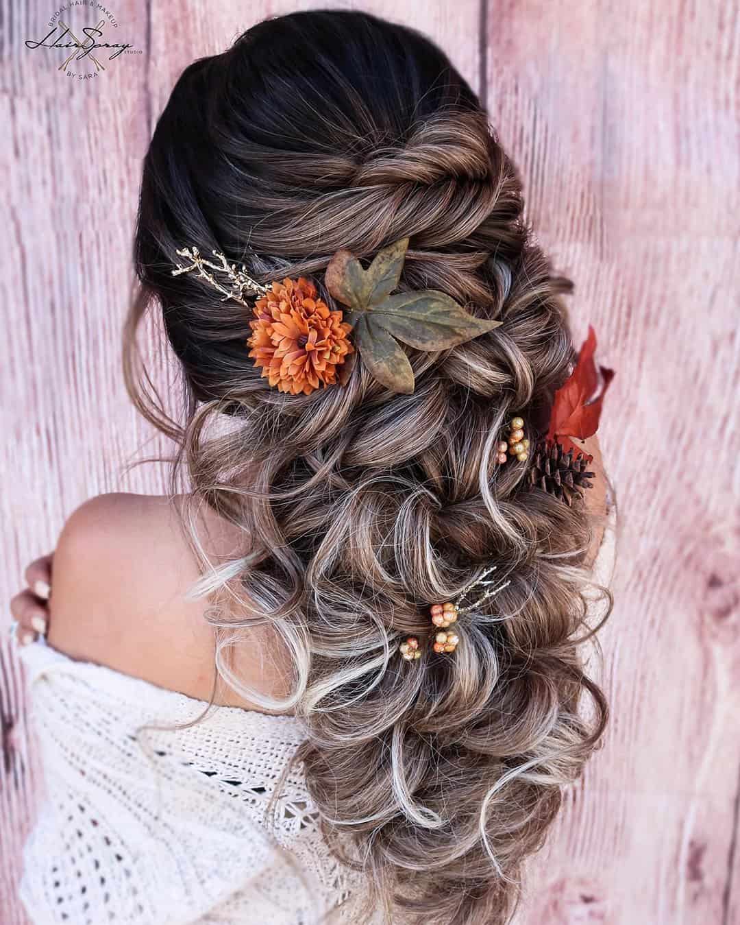 Long Hair Fall Wedding Hairstyles