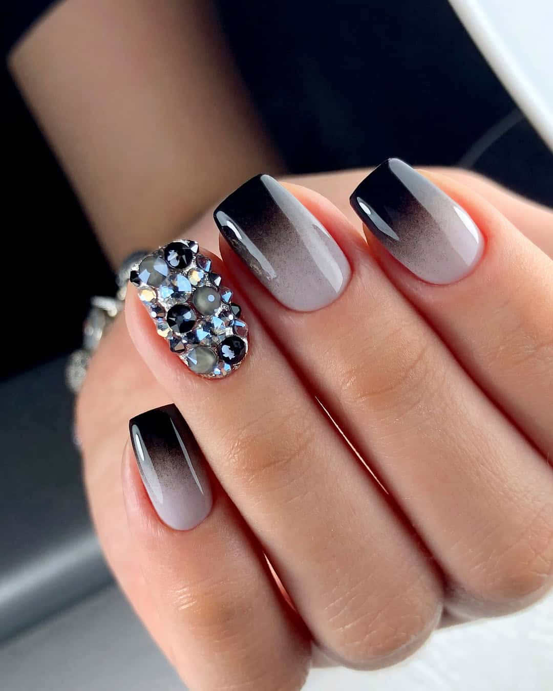 Fall Bridal Nails With Gold
