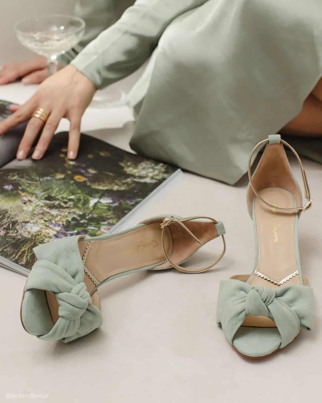 Green Velvet Shoes Wedding