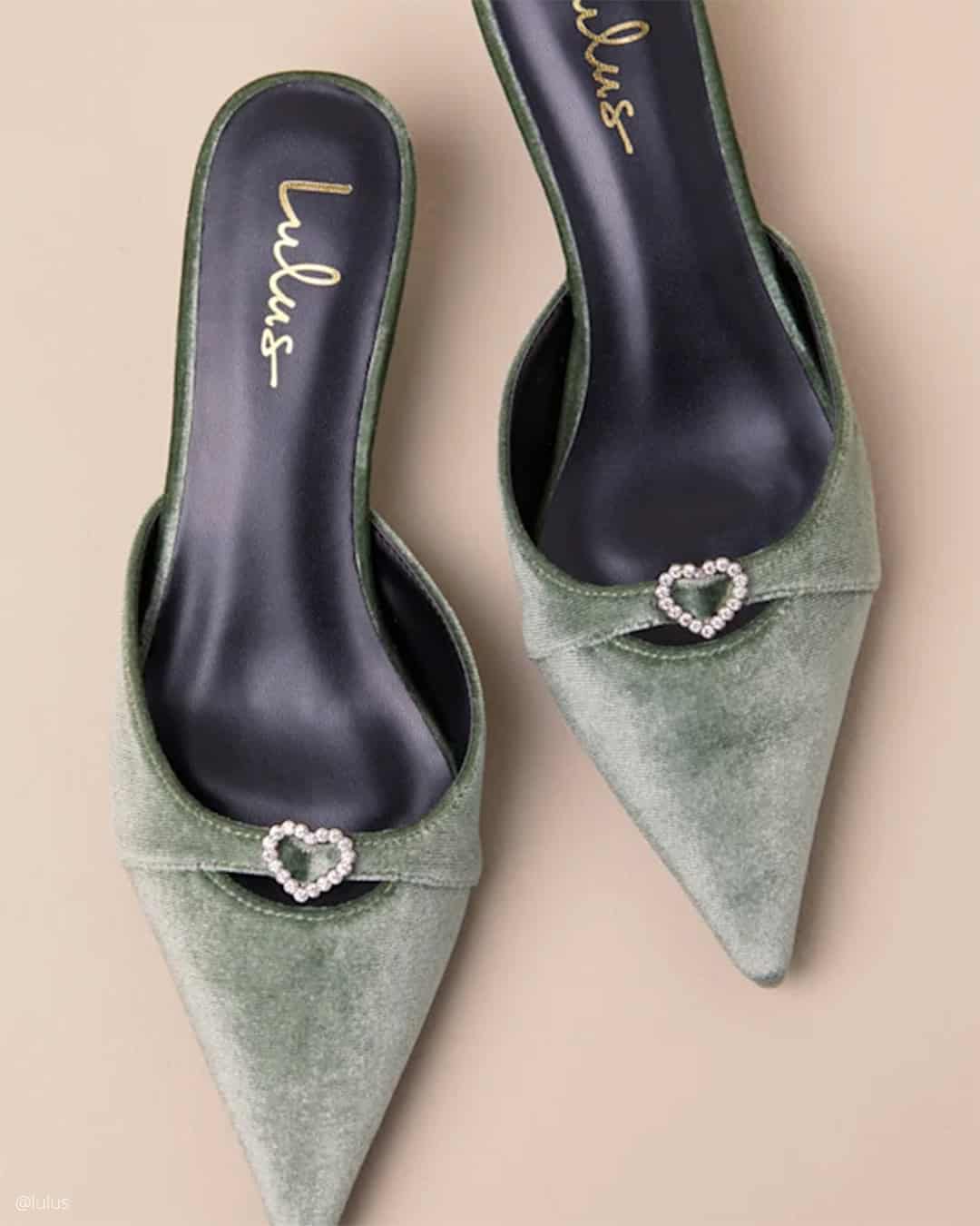 Green Velvet Shoes Wedding