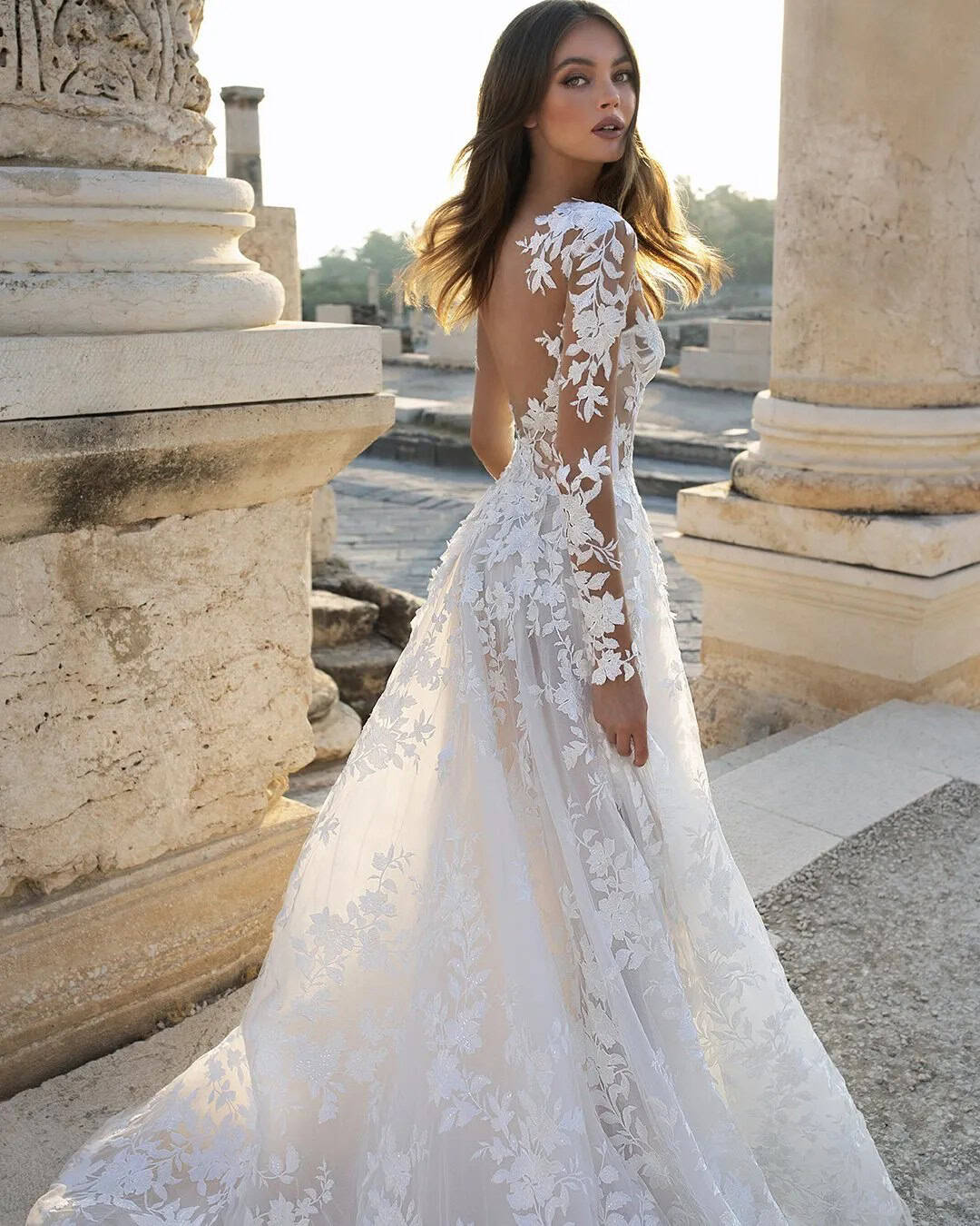 Pnina Tornai Floral Wedding Dress