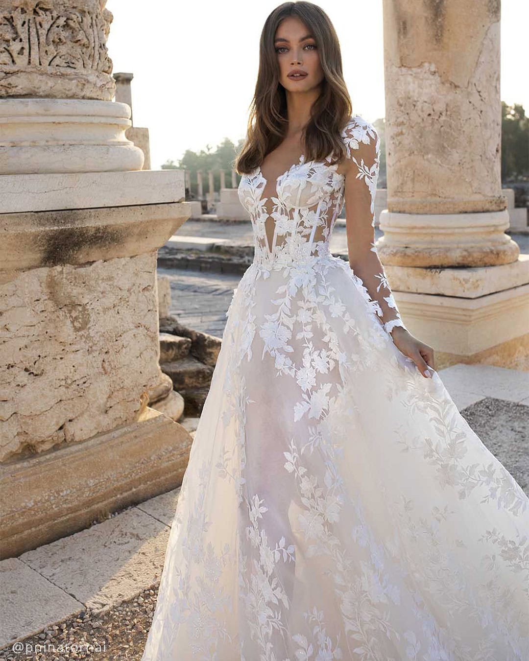 Pnina Tornai Floral Wedding Dress